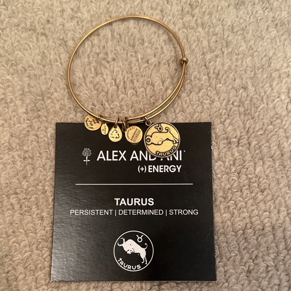 Alex and Ani Gold Taurus Zodiac Charm Bangle
